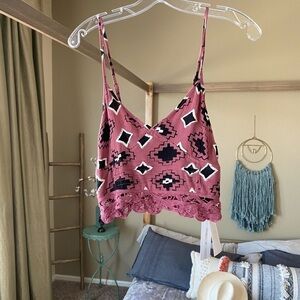 O’Neill/ Kristen Crop Top/ Tribal Boho Top